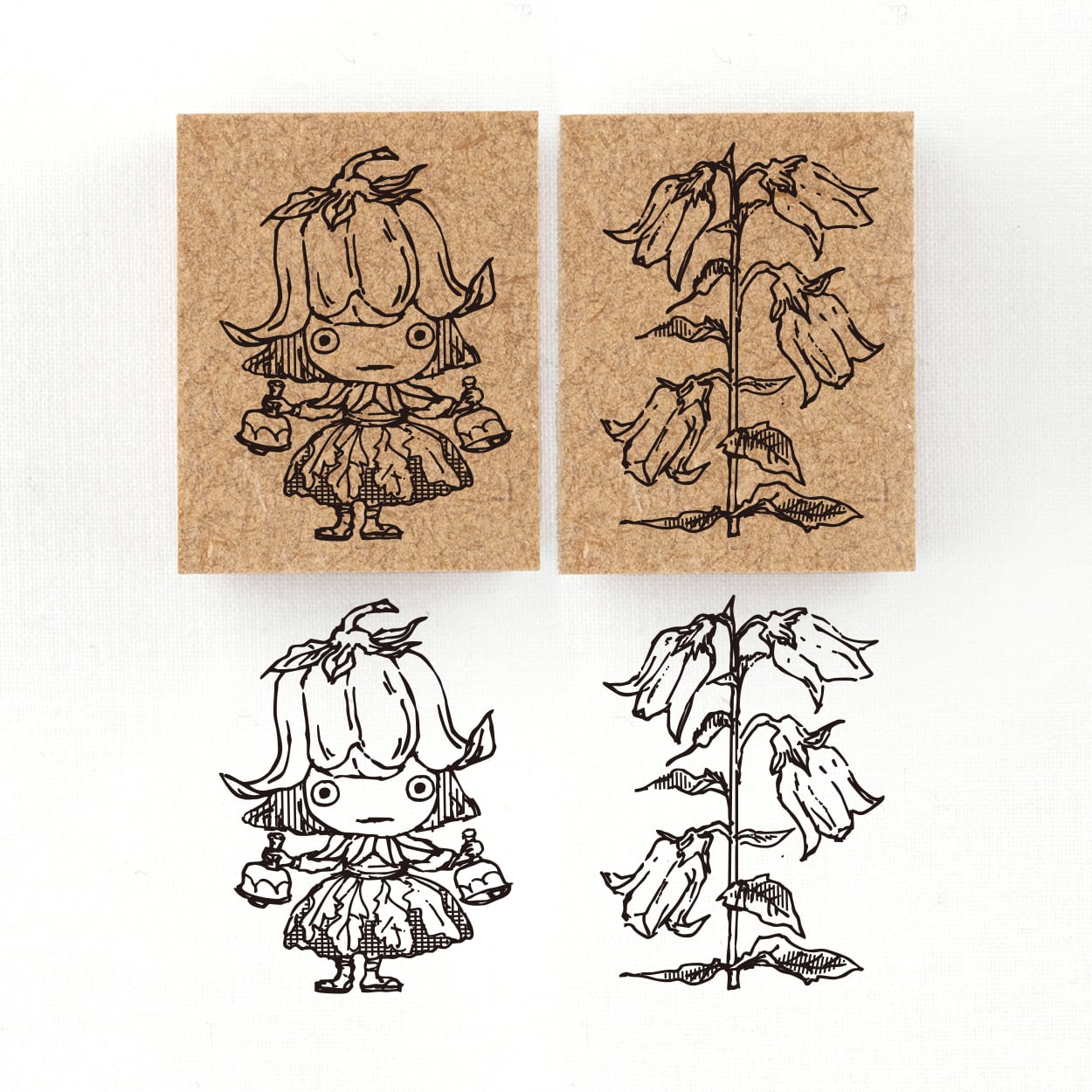 『ベルフラワーの精霊 ベルリ Bellery』花の精霊フローラニマ達のスタンプ 26×34mm