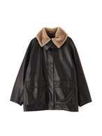 ETRE TOKYO ファーカラーフェイクレザーブルゾン 2色展開