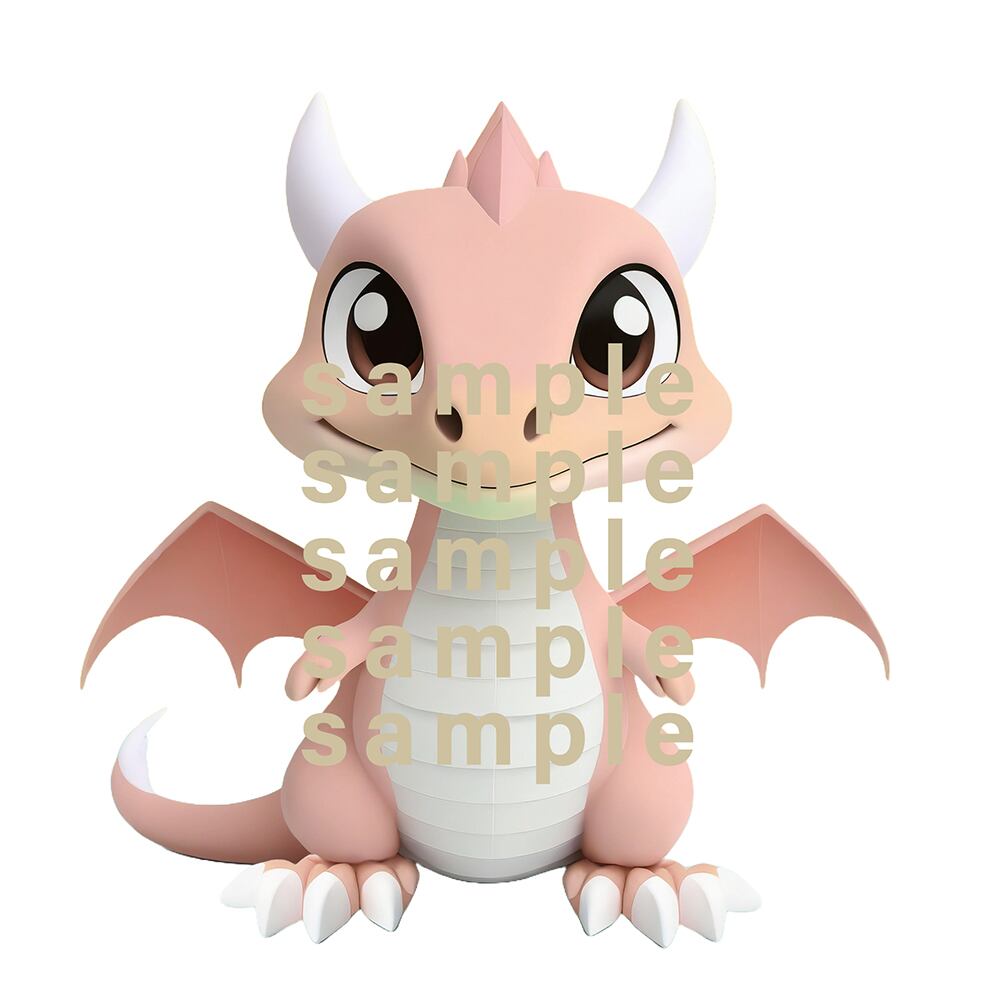 ドラゴンのイラスト B4サイズ かわいいドラゴンイラスト006 | HOTSPICE STUDIO