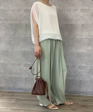 【Anna Kerry】スリットスリーブシフォンブラウス