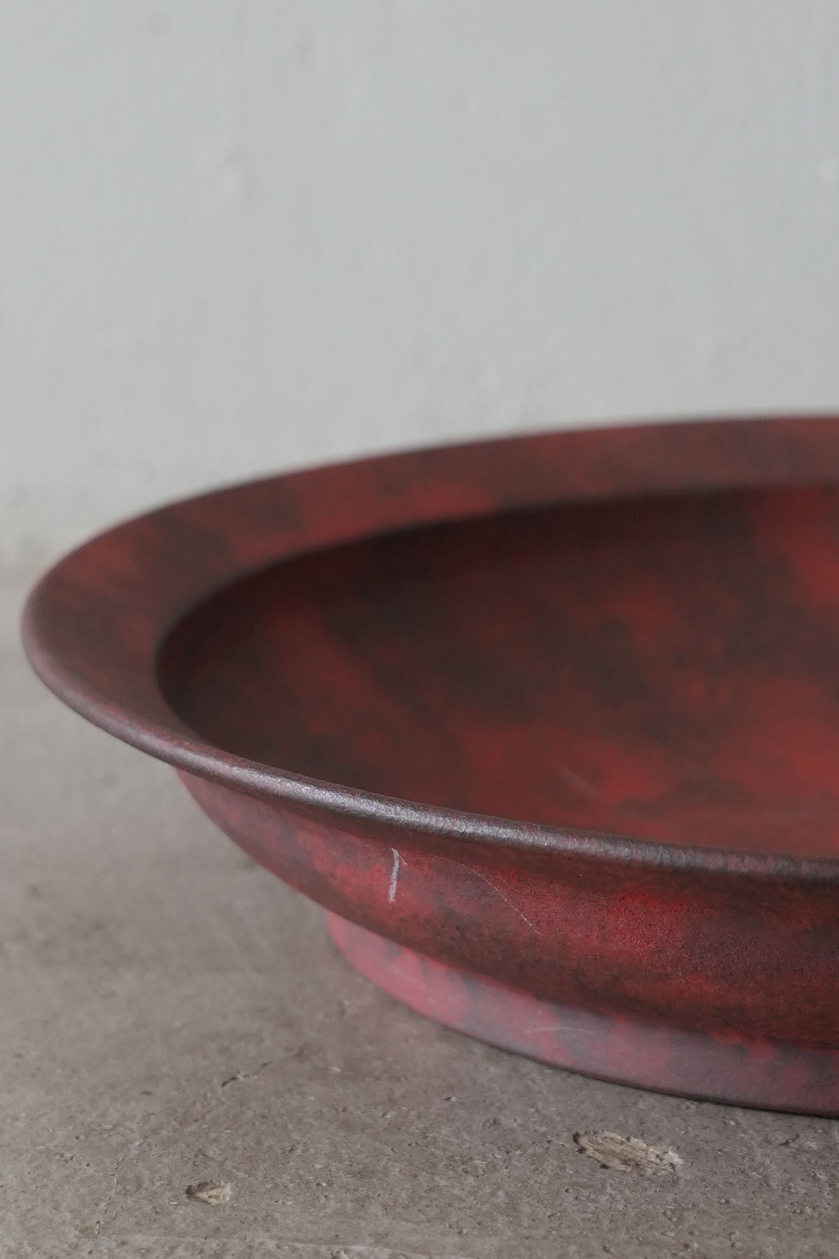 岡崎 慧佑 8寸リム深皿(赤)25.12-04