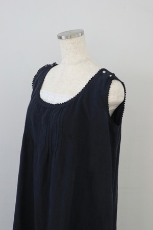 1920 antique linen one-piece 後染め