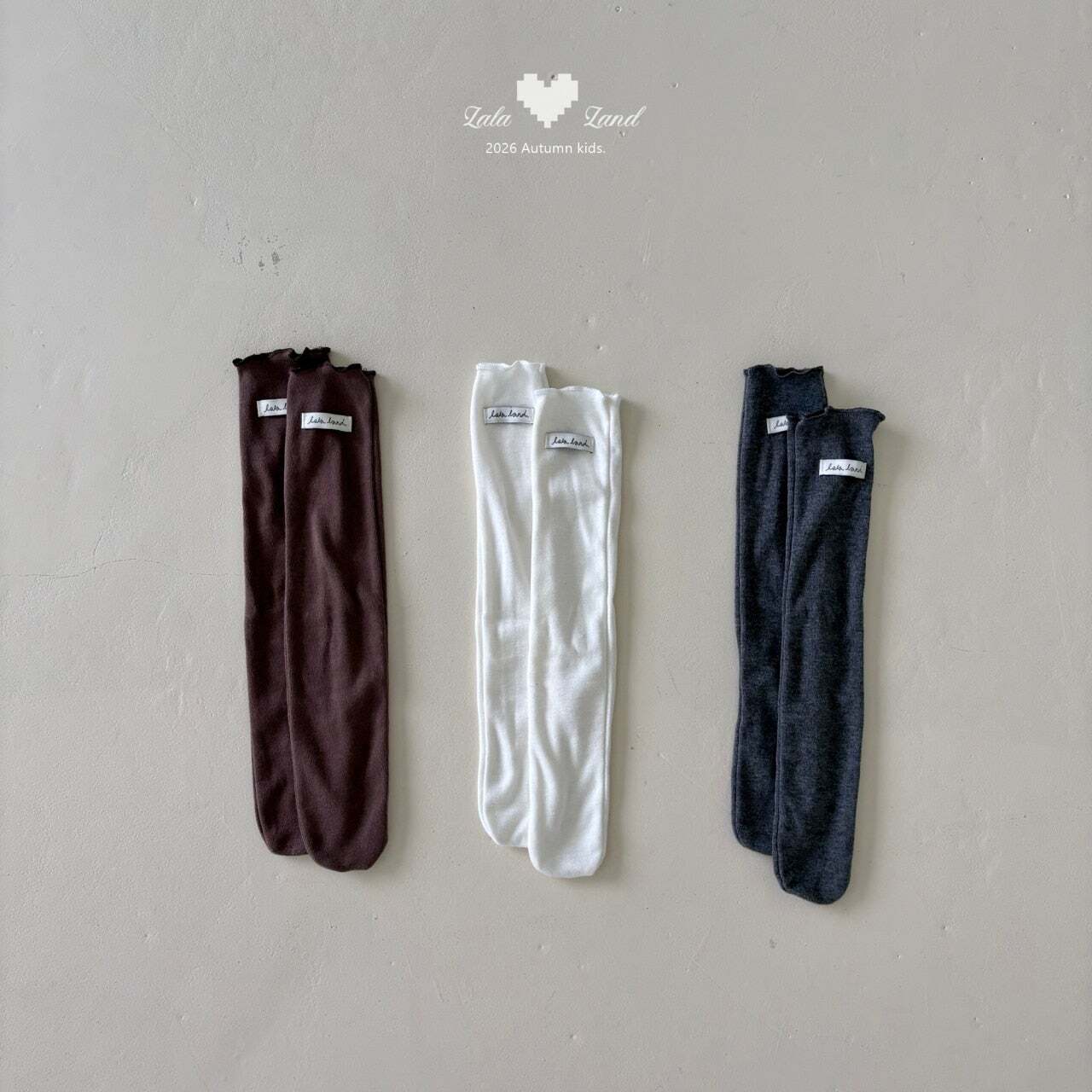 【予約】LALA LAND Ribbed knee socks
