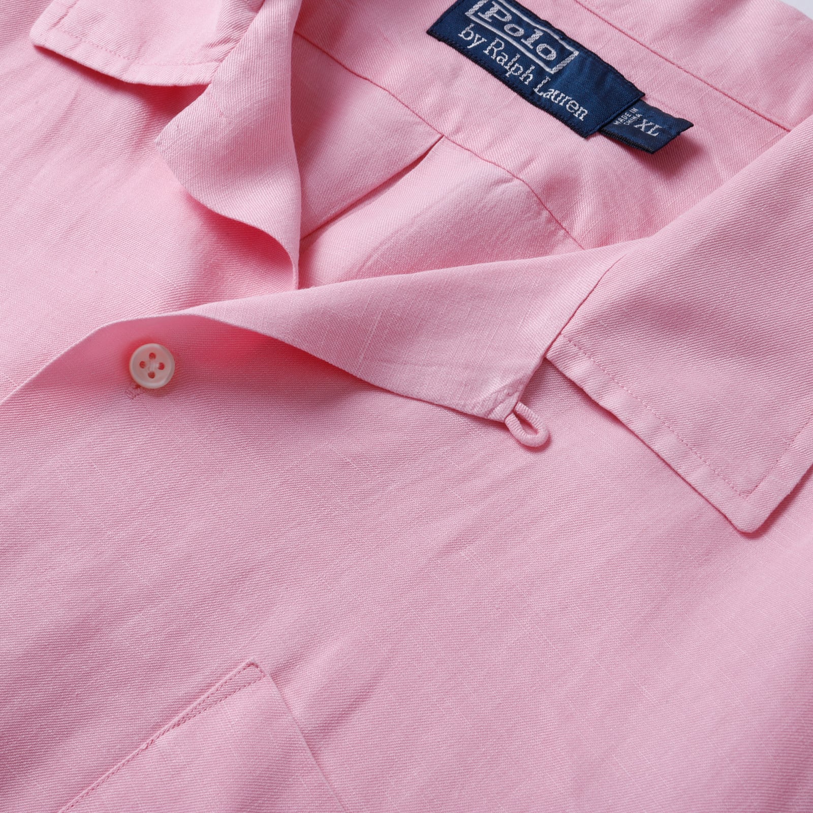 極美品】90s Ralph Lauren special linen silk open collar shirt