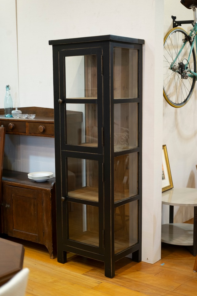 ディスプレイキャビネット スリム シャビーシック