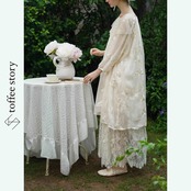 タッセルが揺れる♡レイヤード風フローラル刺繍ワンピース 《Y0286》