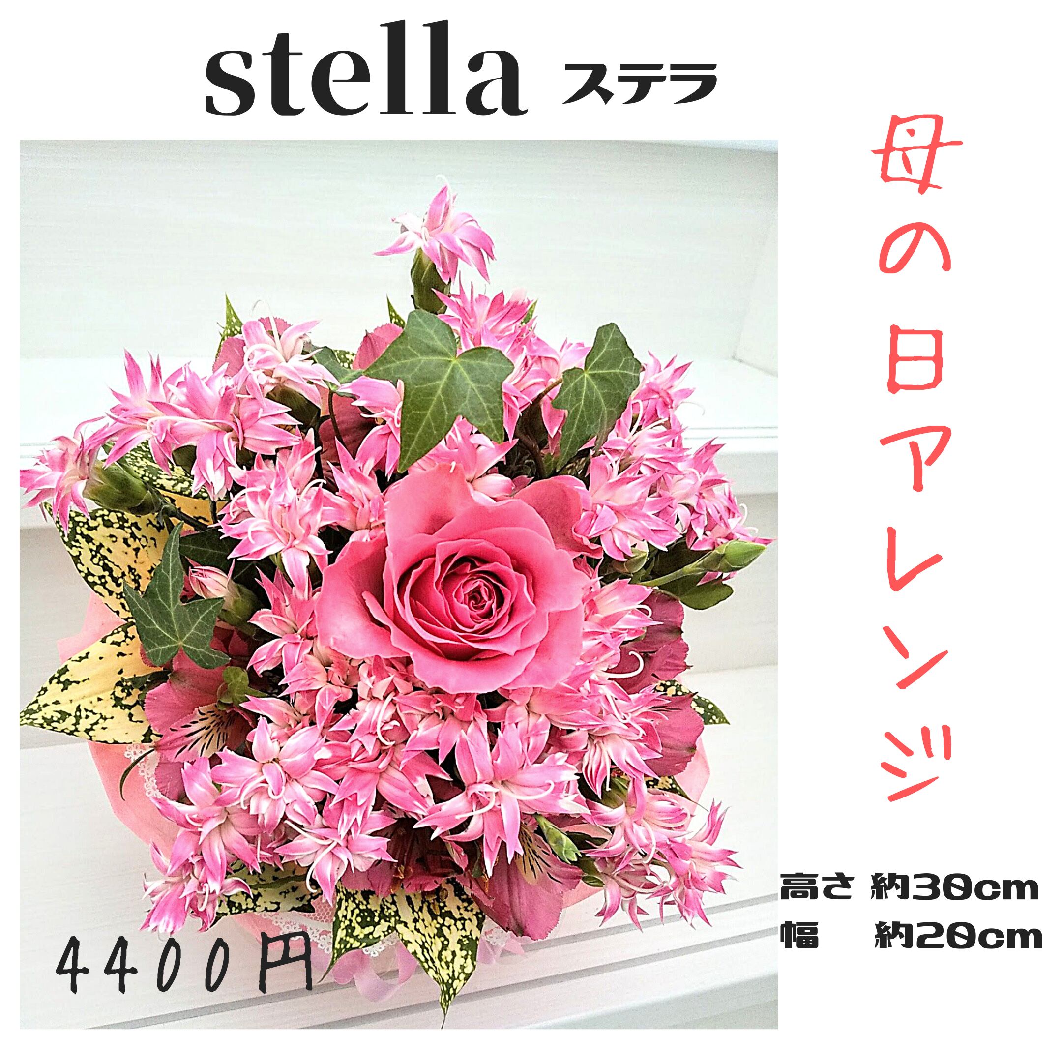 母の日 母の日アレンジ Stella ステラ 札幌市北区太平のお花屋さん 22年 母の日アレンジ 札幌 花屋 花だより 札幌市北区のお 花屋さん