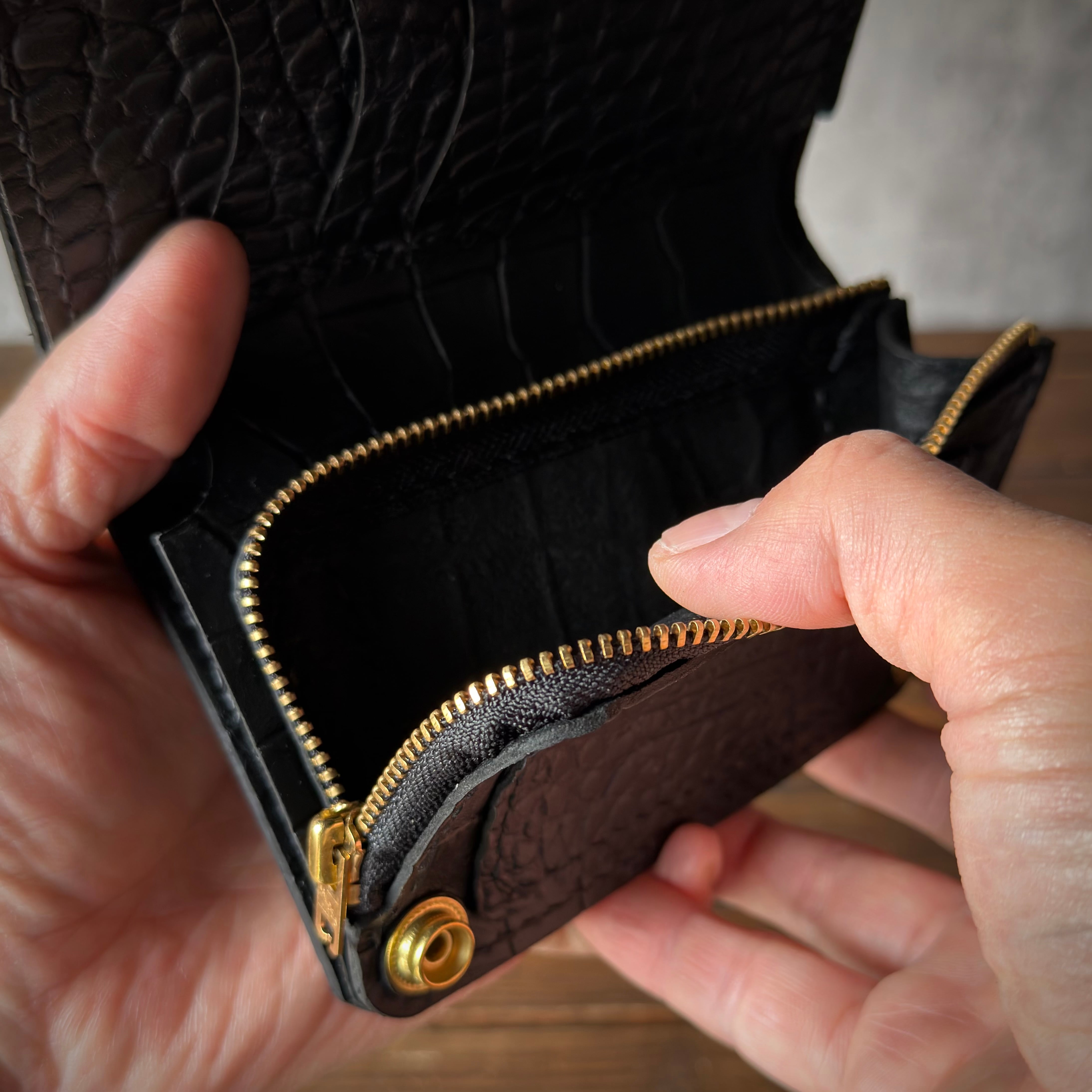 カスタムオーダー Trucker Wallet-09Ⅱ クロコ型押しレザー