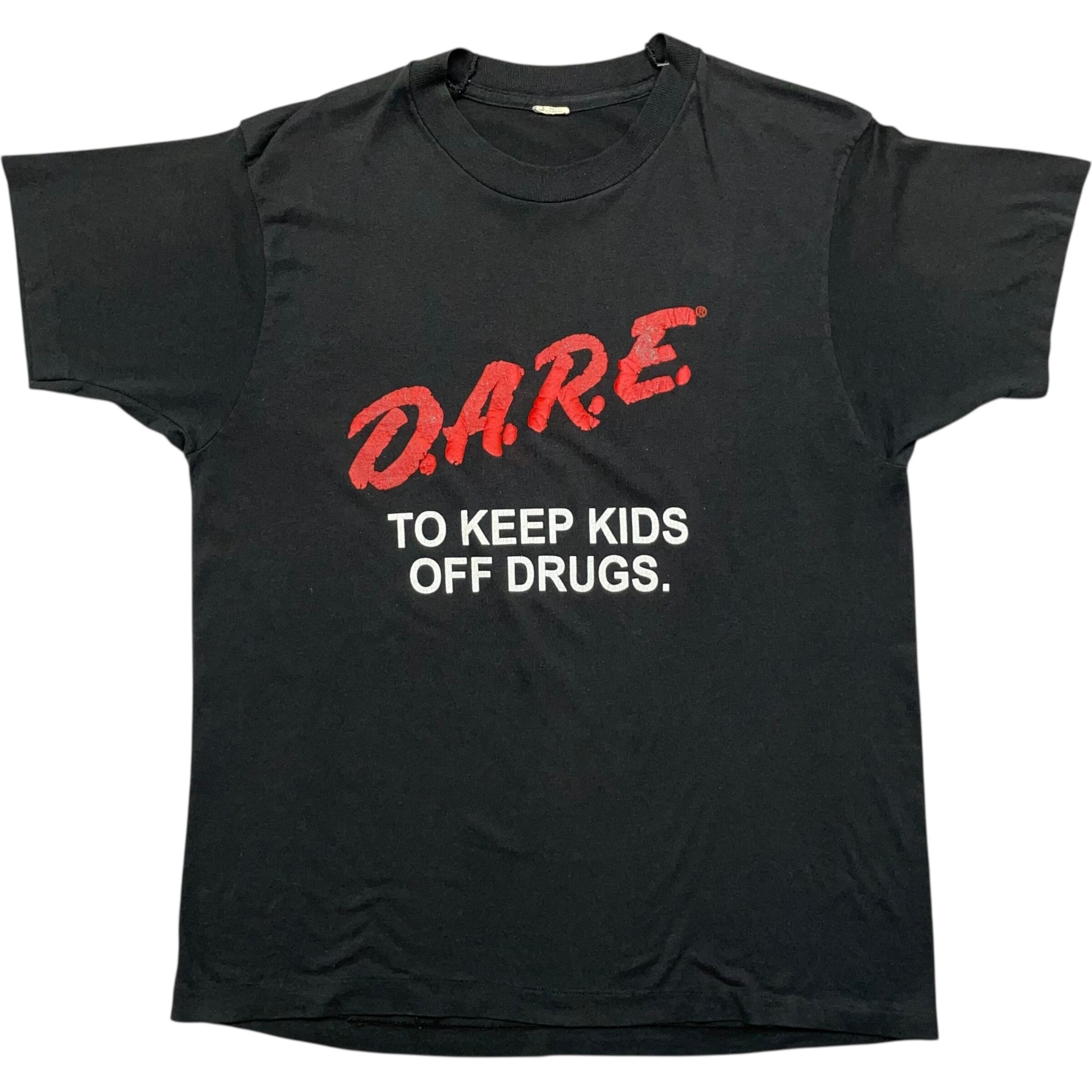 《L》SCREEN STARS スクリーンスターズ Tシャツ D.A.R.E. 薬物乱用抵抗教育 シングルステッチ ブラック USA製 80年代 vintage no.8060