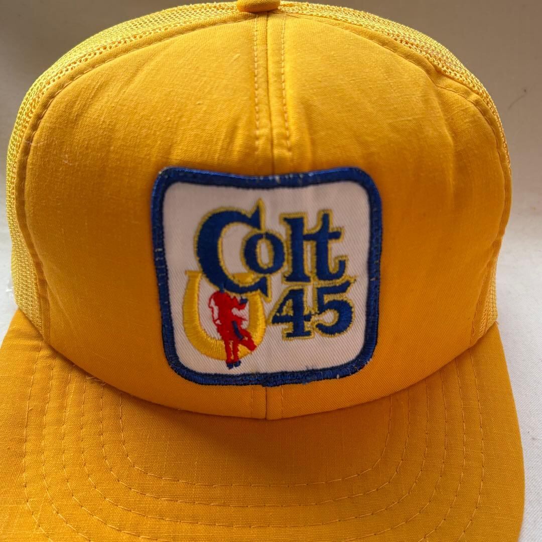 70s 80s COLT 45 ビール キャップ スナップバック ビンテージ 黄 70s 80s COLT 45 ビール キャップ スナップバック ビンテージ 黄 | UC