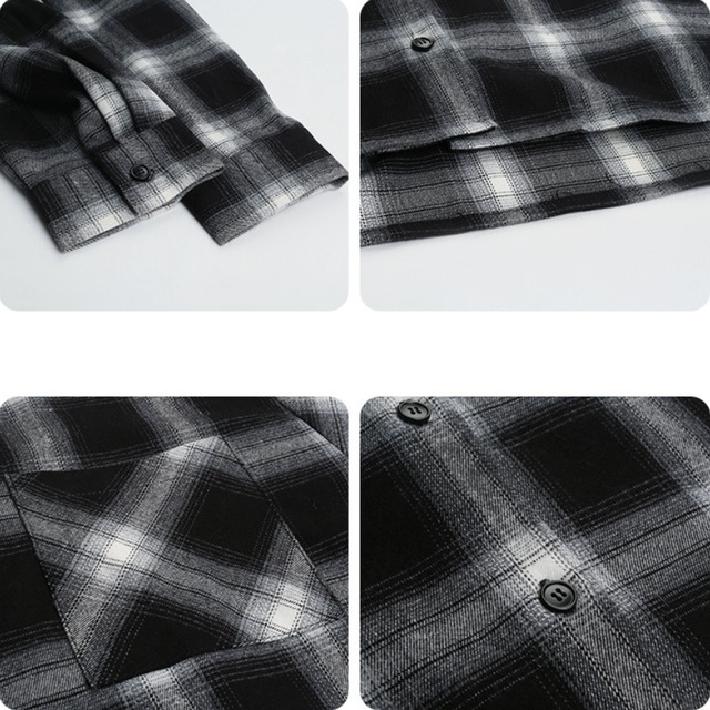 hooded check shirt　J00362