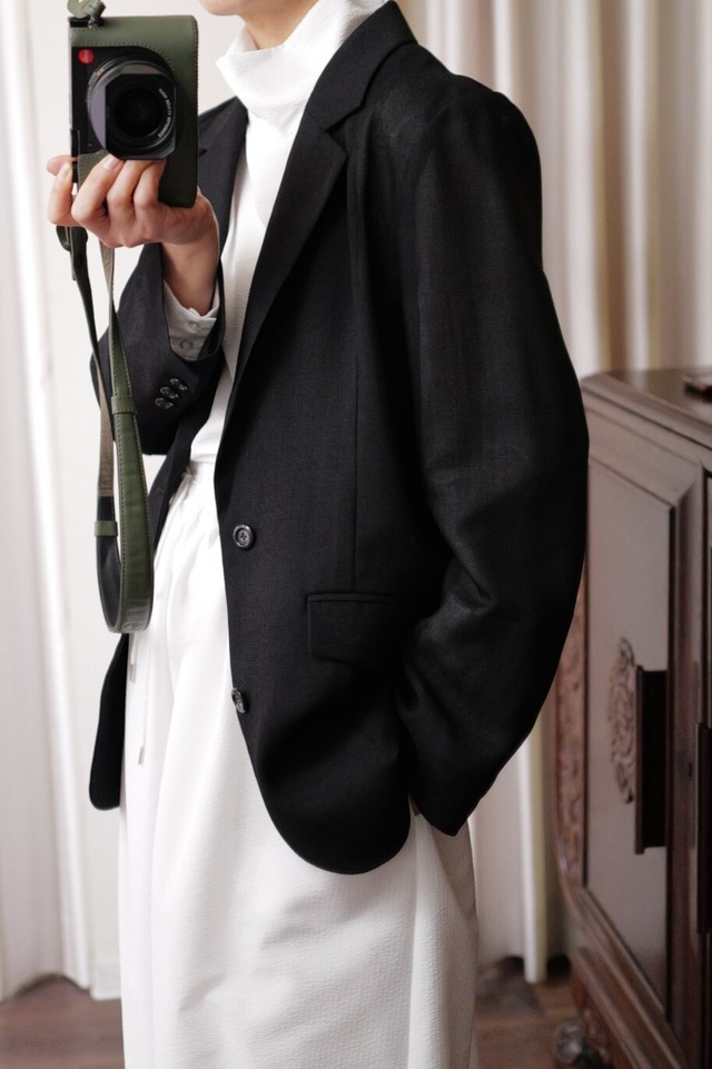 tailored mesh jacket black