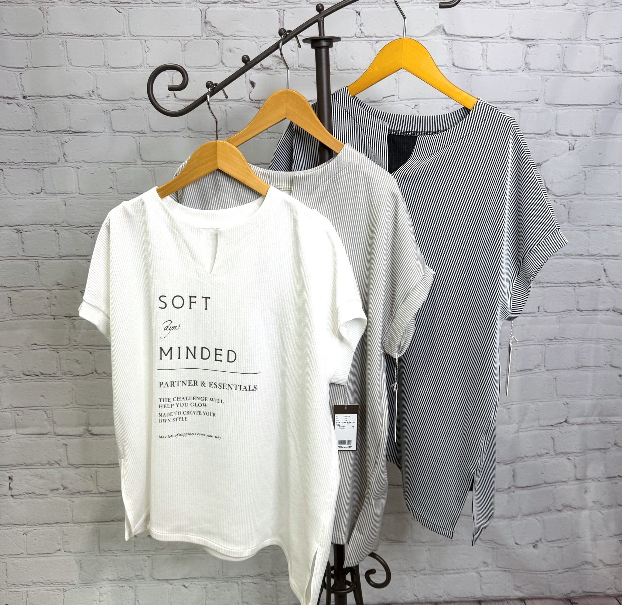 ayane アヤン アシンメトリーストライプTシャツ 836623