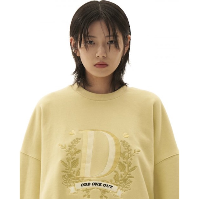[ODDONEOUT] Emblem needlework sweatshirts_light yellow 正規品 韓国ブランド 韓国ファッション 韓国代行 韓国通販 トレーナー