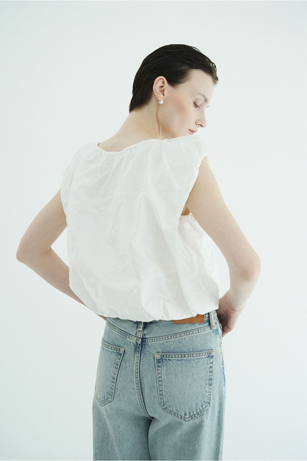 CLANE W FACE DOT SLEEVELESS RIBBON TOPS | FLICKA ASHIYA