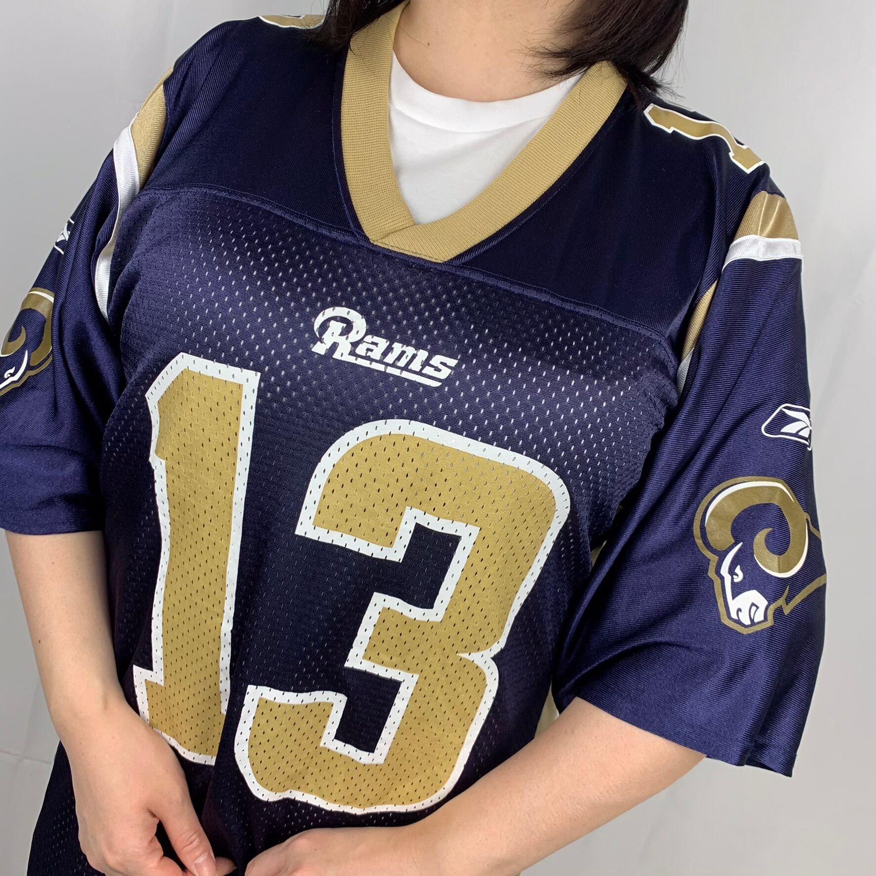 リーボック】NFLロサンゼルス・ラムズナンバリングゲームシャツ