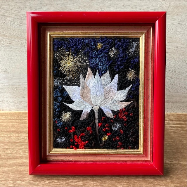 『光影』　刺繍絵　刺繍アート