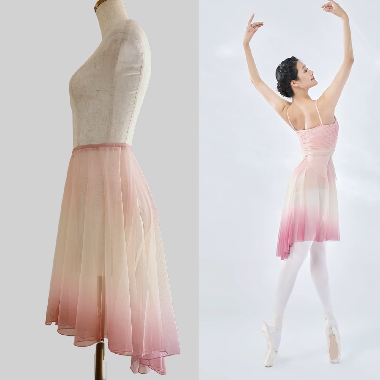stina / pull-on skirt / milky rose - バレエ stina / pull-on skirt / milky rose - バレエ