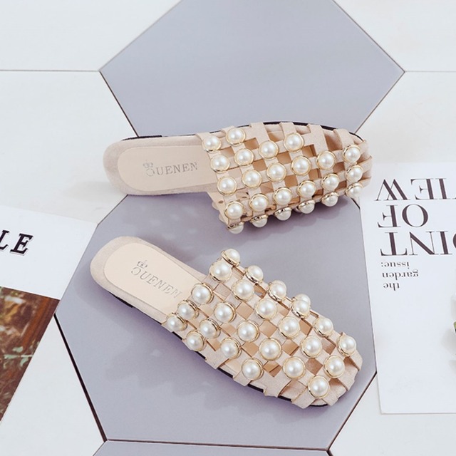 パールドットのスリッパサンダル　3color　10245