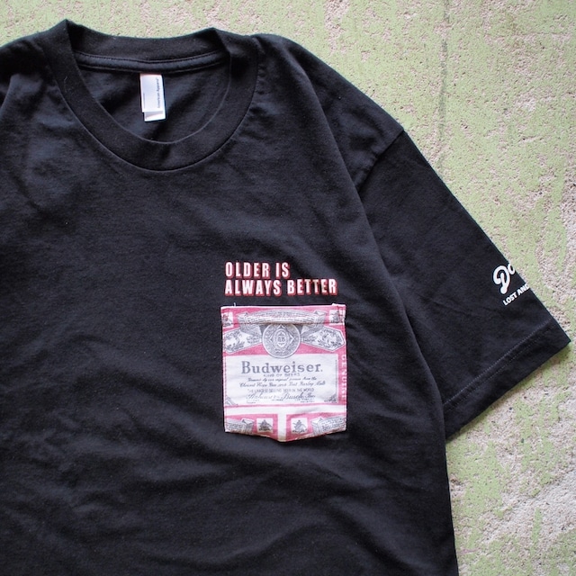 【LOST AND FOUND】"Budweiser" Remake Pocket T-shirt (BLACK)