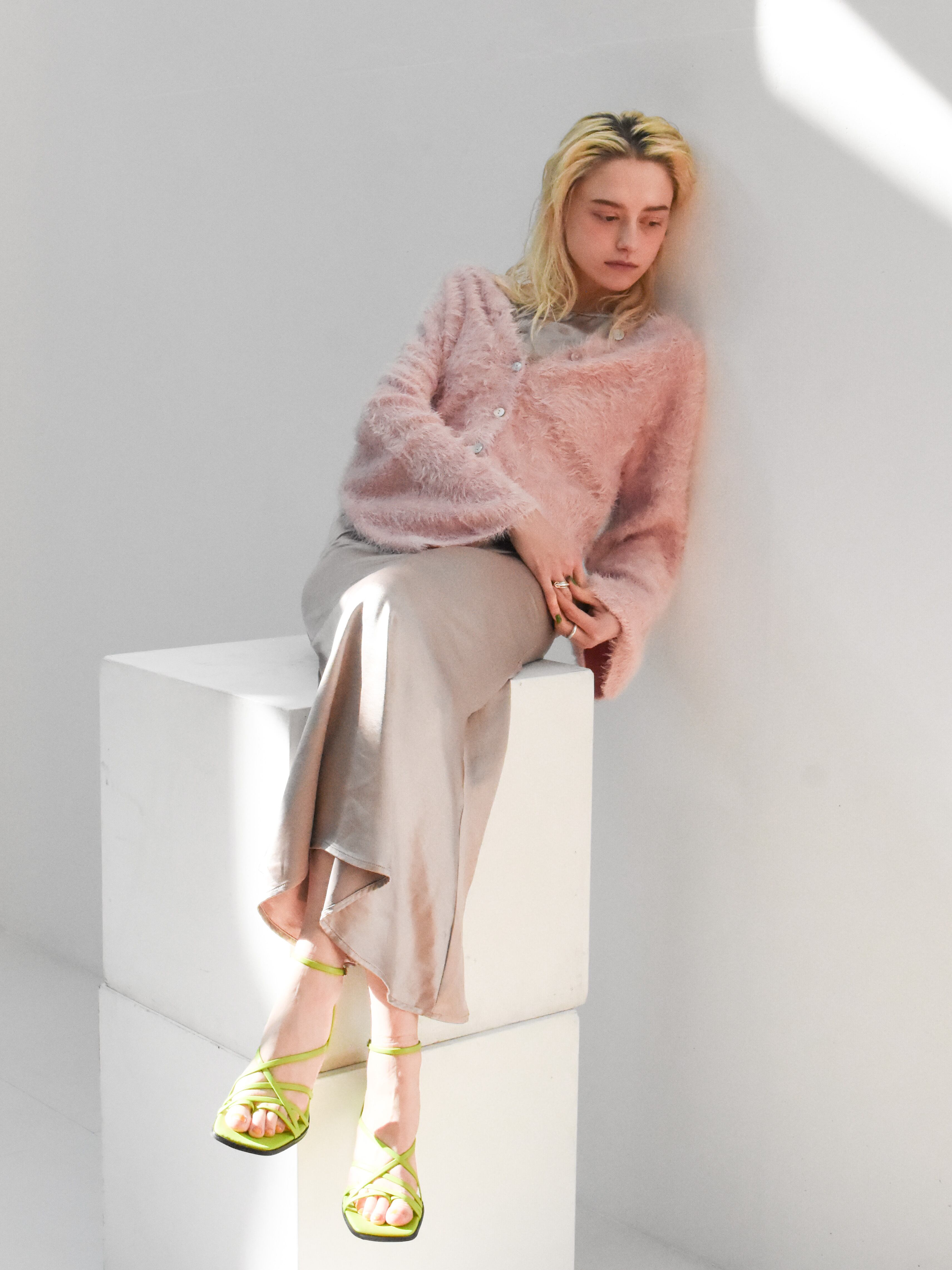 feather knit cardigan（baby pink） | Cara by Katrin TOKYO