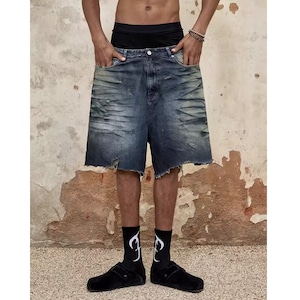 【DRIP5384】TRPR Overall Damaged Denim Shorts