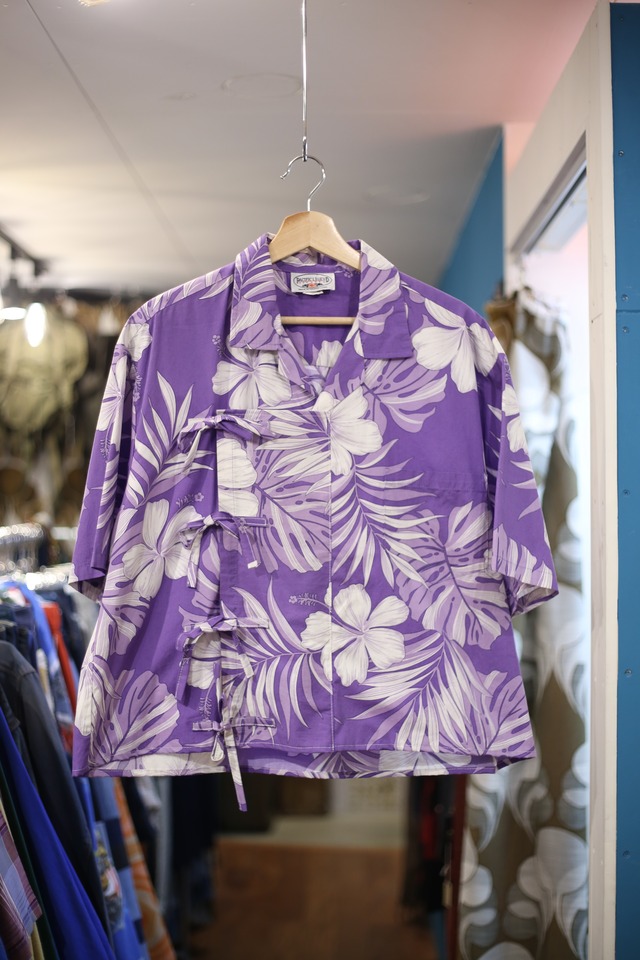 “Asymmetry front & short custom” purple aloha shirt