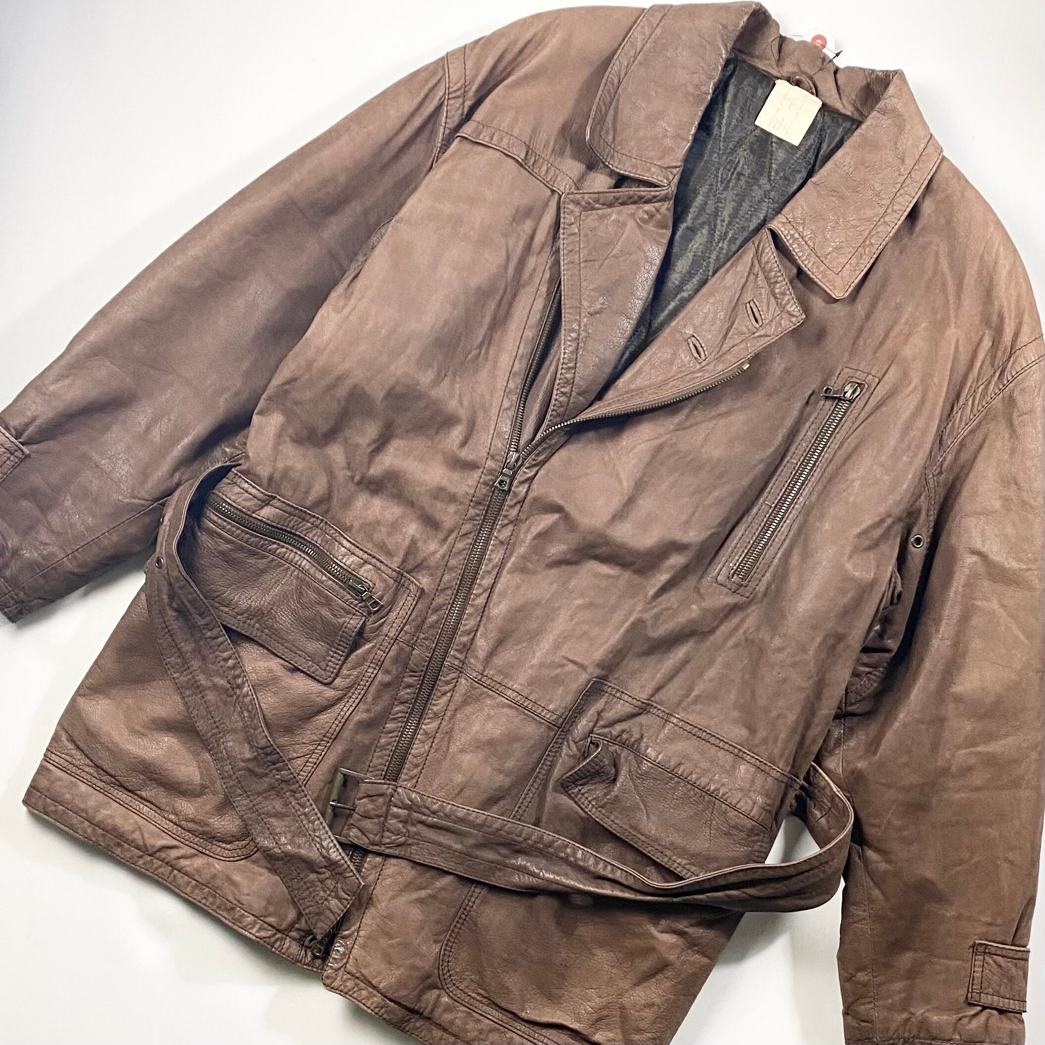 80s 90s ビンテージ RUFFO イタリア製 レザー コンビブルゾン vintage