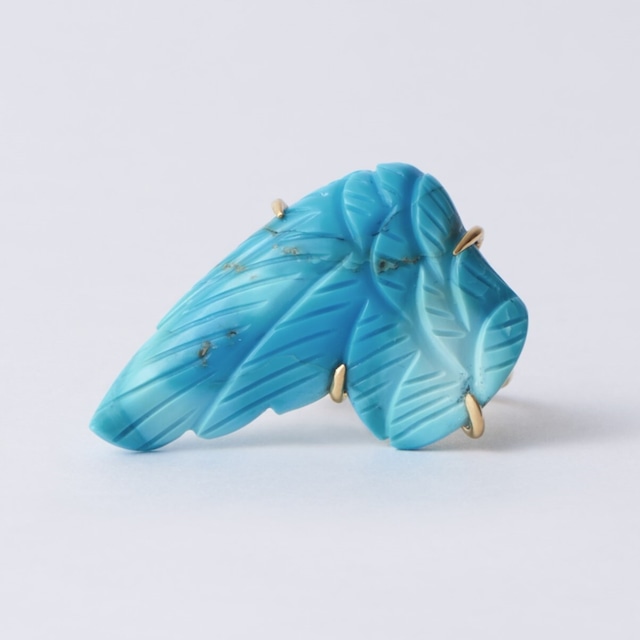 Feather ring / Turquoise x 18KYG