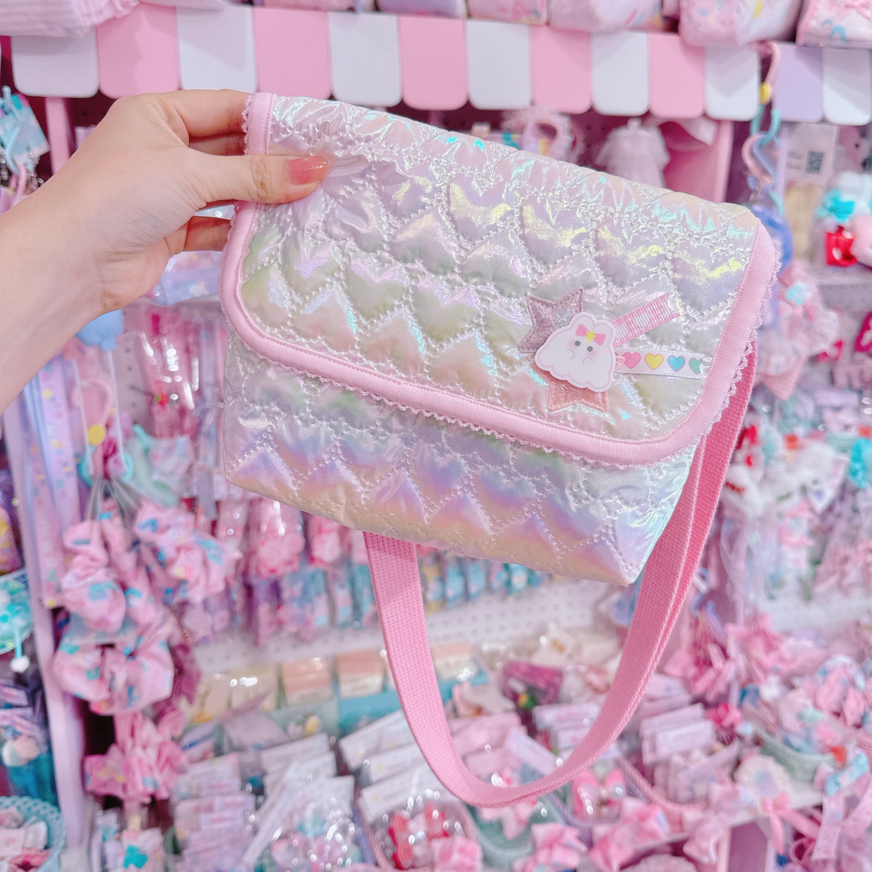 【K6】87-30ハートキルティングポシェット