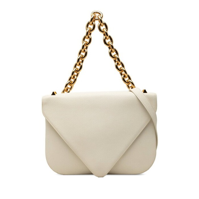 ボッテガヴェネタ マウント チェーン ハンドバッグ ショルダーバッグ 2WAY ホワイト レザー レディース BOTTEGAVENETA 【中古】