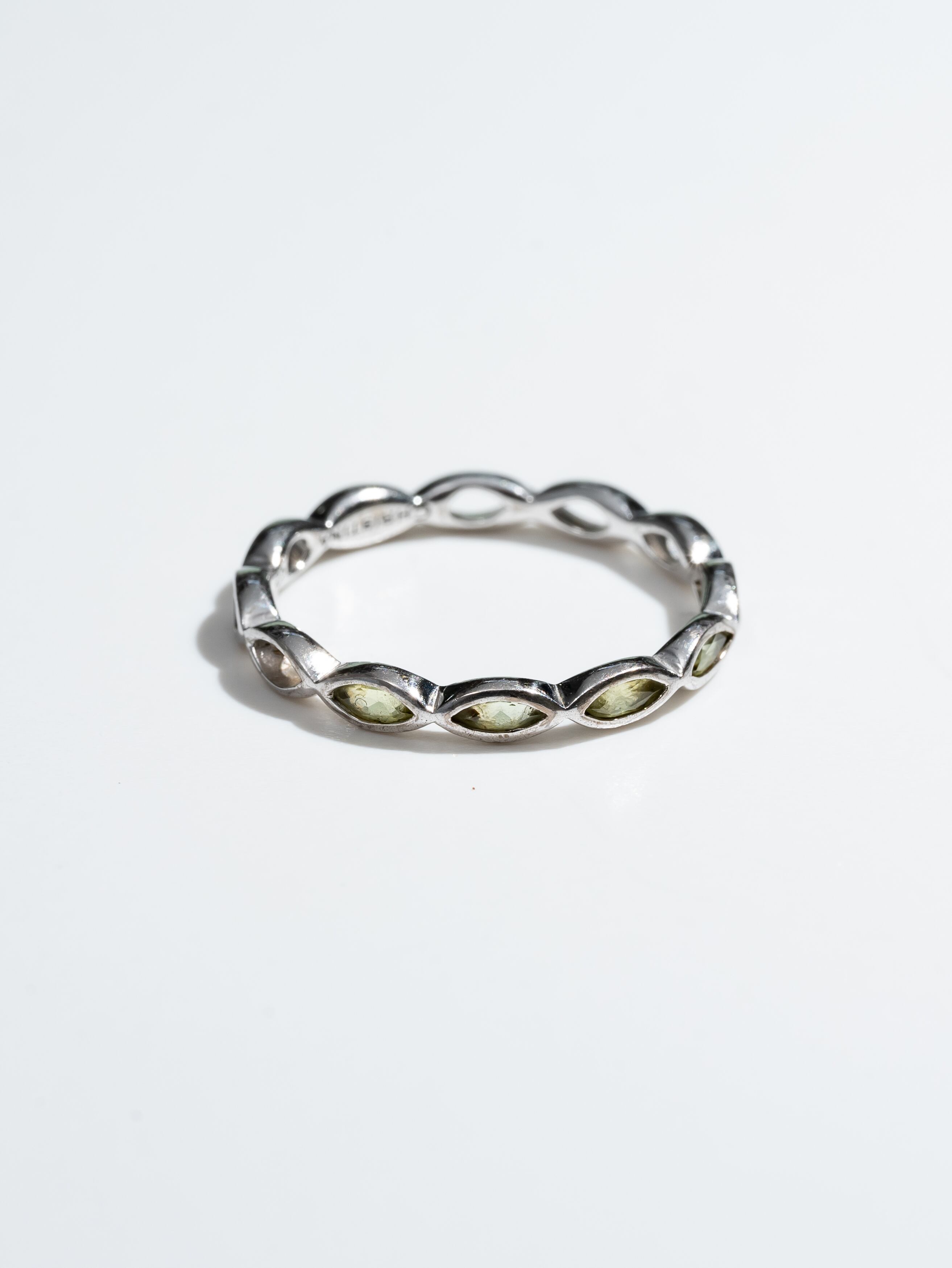 Vintage sterling silver designer's peridot ring