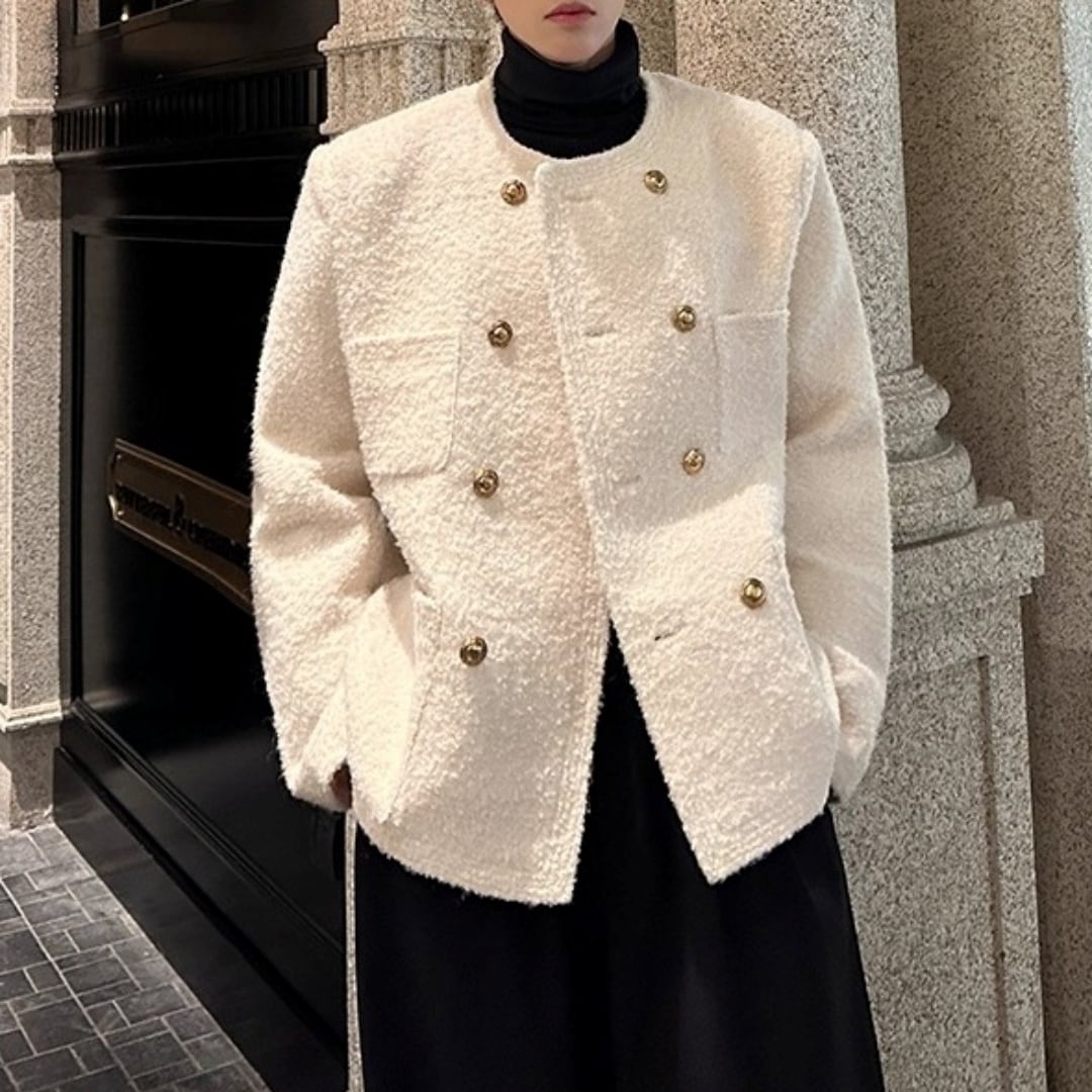 ノーカラー ブークレダブルジャケット D12070