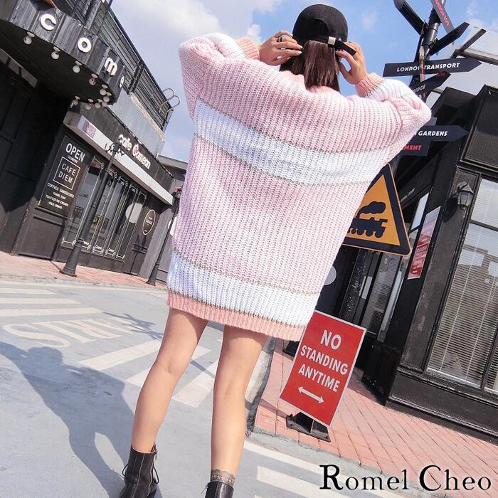 RomelCheo アイスクリーム柄 ニット ロング ワンピース ニット RomelCheo アイスクリーム柄 ニット ロング ワンピース ニット