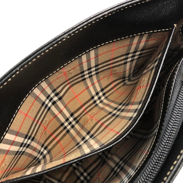 BURBERRY バーバリー ロゴ ハンドバッグ ブラック レザー vintage ヴィンテージ オールド 5mpprz