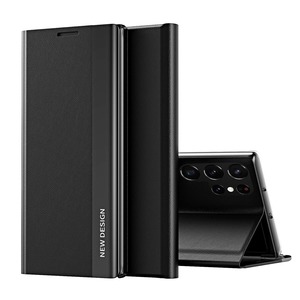 【在庫処分】ケース Galaxy S25 Ultra 手帳型 第4世代 側面窓付 おしゃれ PUレザー 携帯電話 カバー スタンド機能 レンズ保護 スマホ ワイヤレス充電 可愛い 面白い 落下防止 人気 かわいい フリップ 衝撃吸収 キラキラ 全面保護 指紋防止 財布型 面白い 二層構造 メイクアップ 磁性技術 ハイブリッド 反塵 薄型 軽量 Beautycatcher - 黒