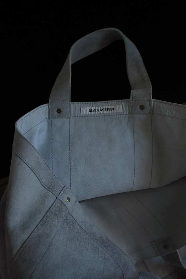 SEVEN BY SEVEN / LEATHER TOTE BAG ( Ice Gray)