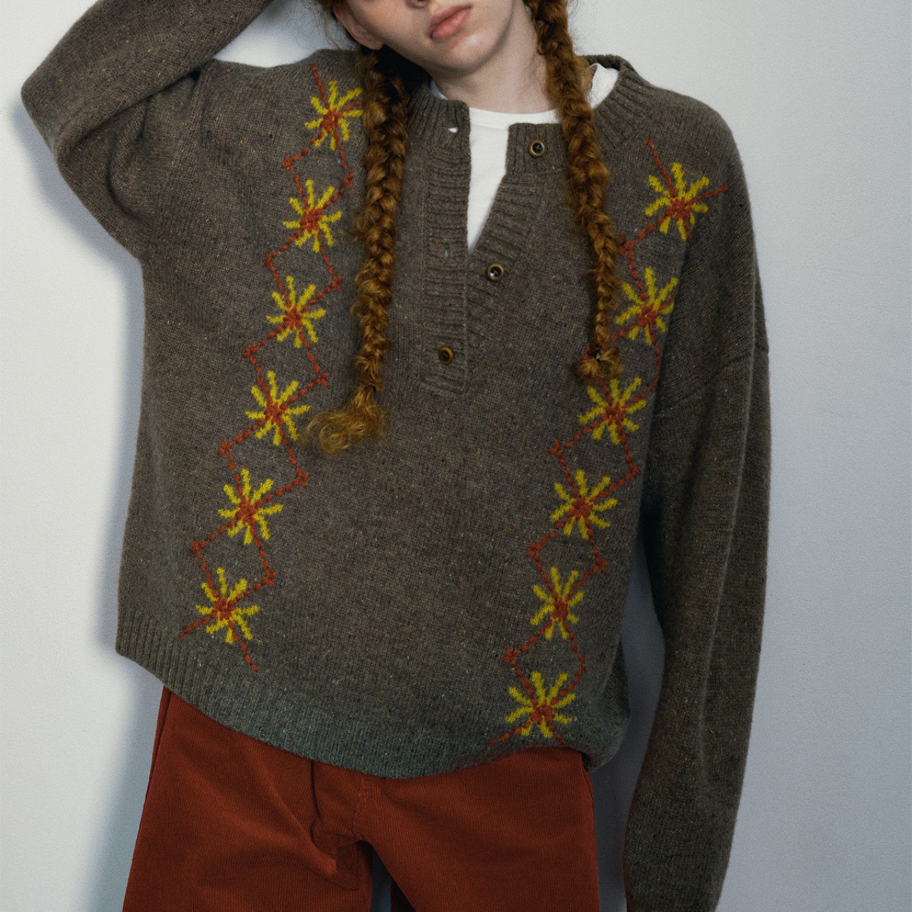 Nordic Stitch Knit Pullover【5color】 T4174