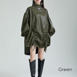 Leather Drawstring Dress / レザー ドローストリング ワンピース