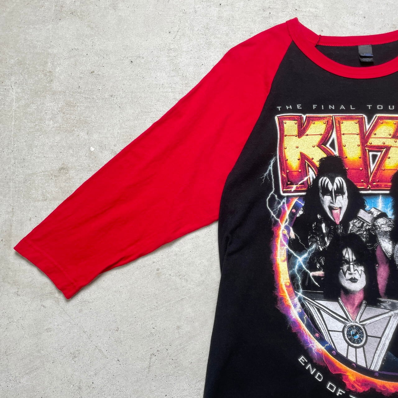 KISS キス ラグランTシャツ バンドTシャツ メンズS レディース 古着 