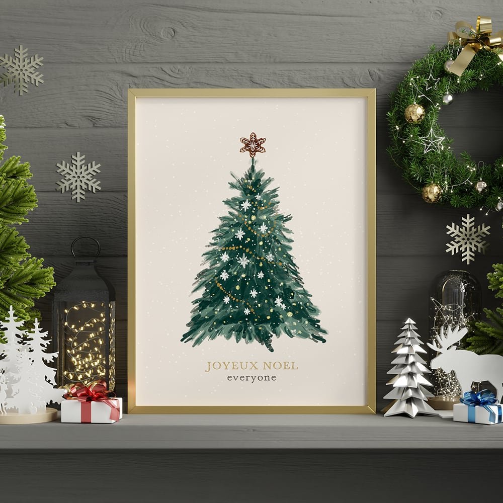 クリスマスツリーのポスター / i1026 / 北欧のクリスマス 雪の中