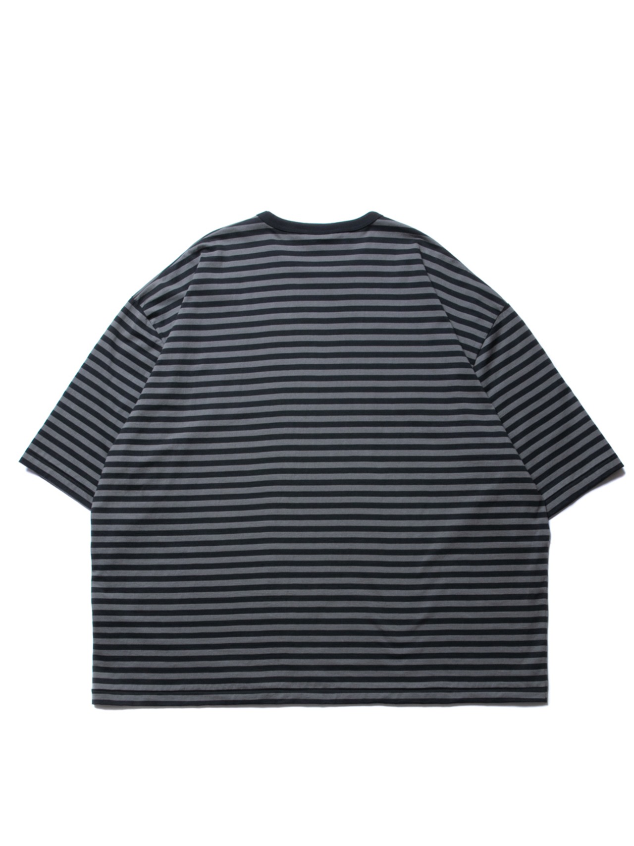 Supima Cotton Border S/S Tee -Black×Charcoal Gray-