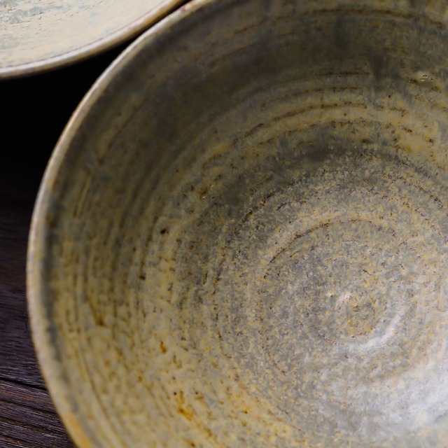 錆浅葱 6寸浅鉢（煮物鉢・浅丼）／吉永哲子