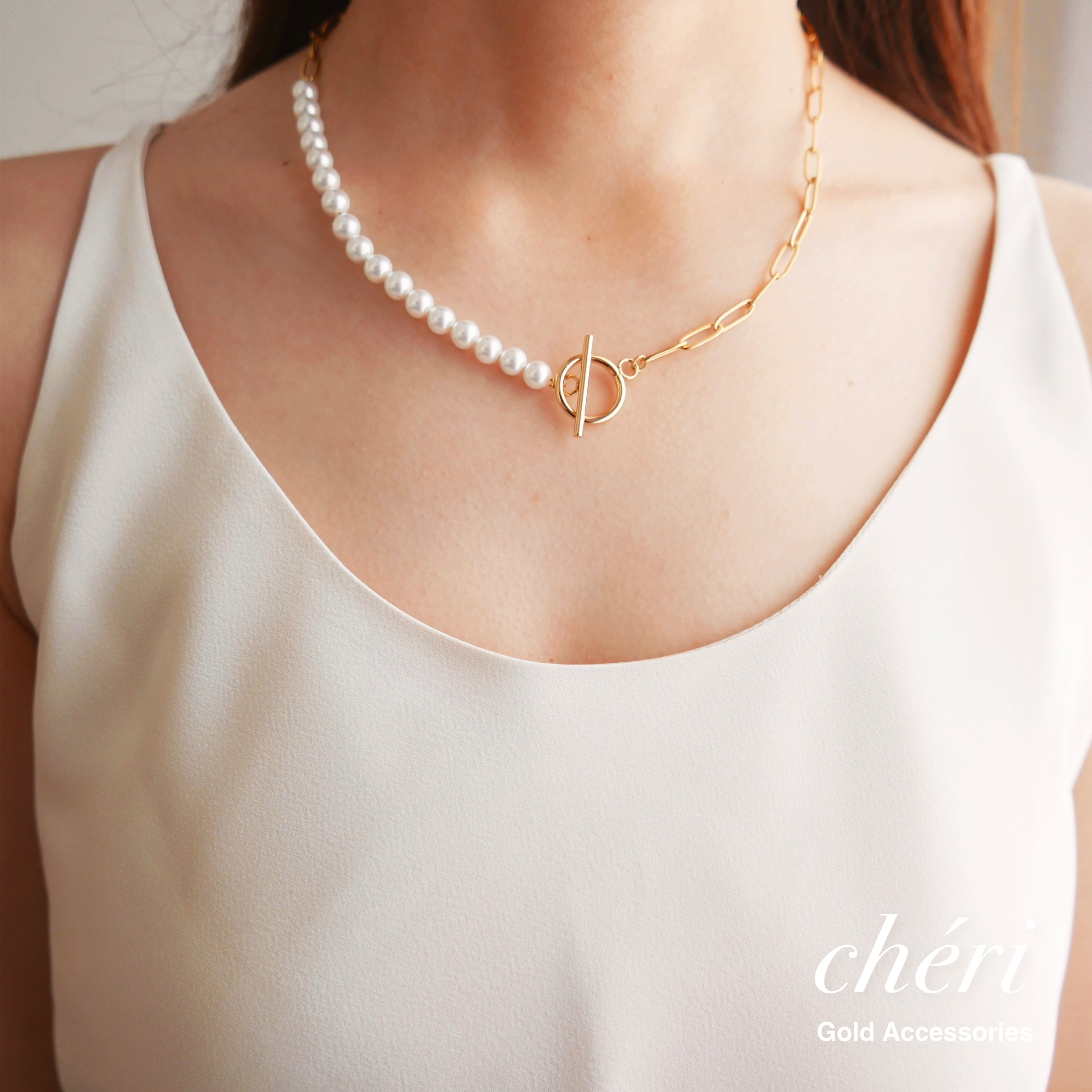 お好きなネーム ハーフ パール チェーン カスタム ネックレス d9ad6dd32400f859883a8b90978293