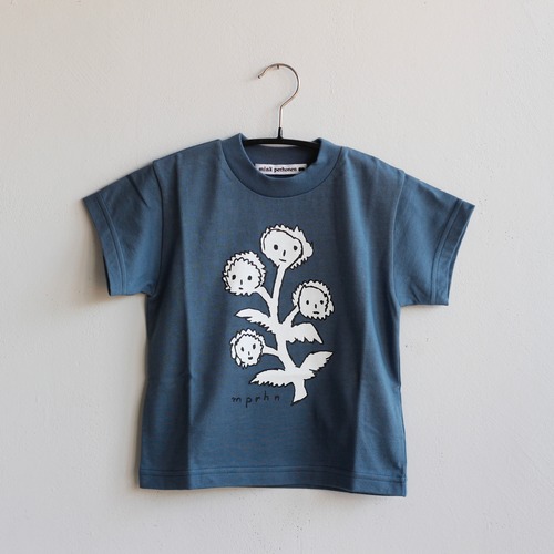 《mina perhonen 2022SS》totem flower 半袖カットソー / blue / 130・140cm