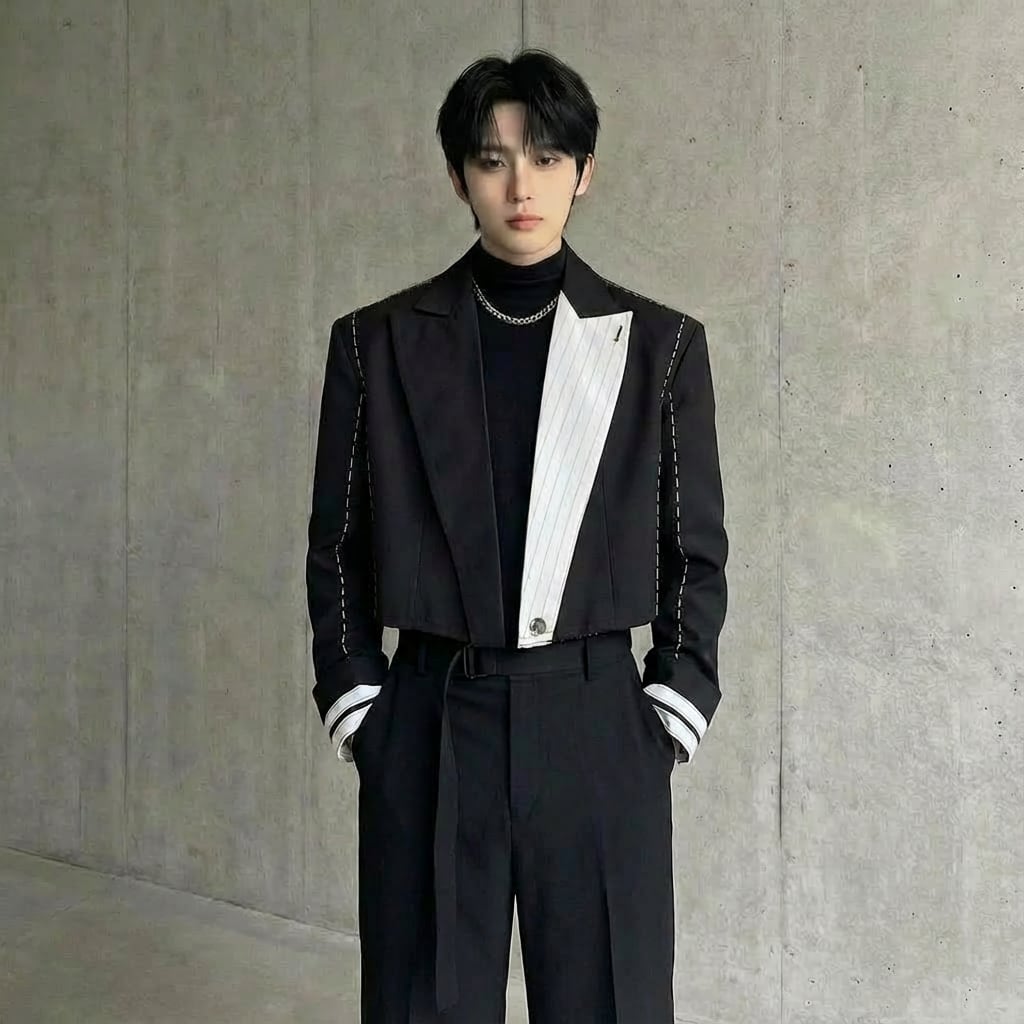 ステッチデザイン 切替ショートジャケット D11110