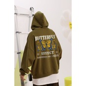 6色展開 裏起毛 バタフライプリント パーカー T564