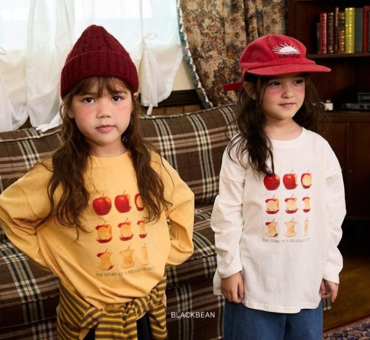 韓国子供服 / 26Autumn / Blackbean / アップルTシャツ / キッズ服  / ベビー服 / 秋服 *S(69㎝)~XL(120㎝)*