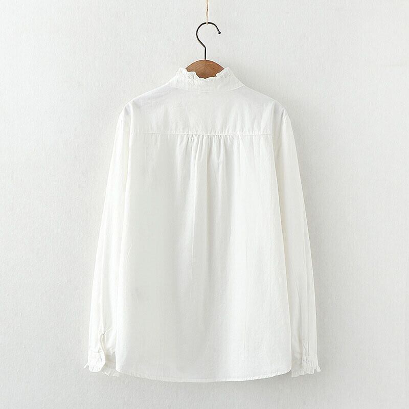 未使用タグ付き TO BE CHIC スモッキングブラウス 綿100 白 46 【公式 