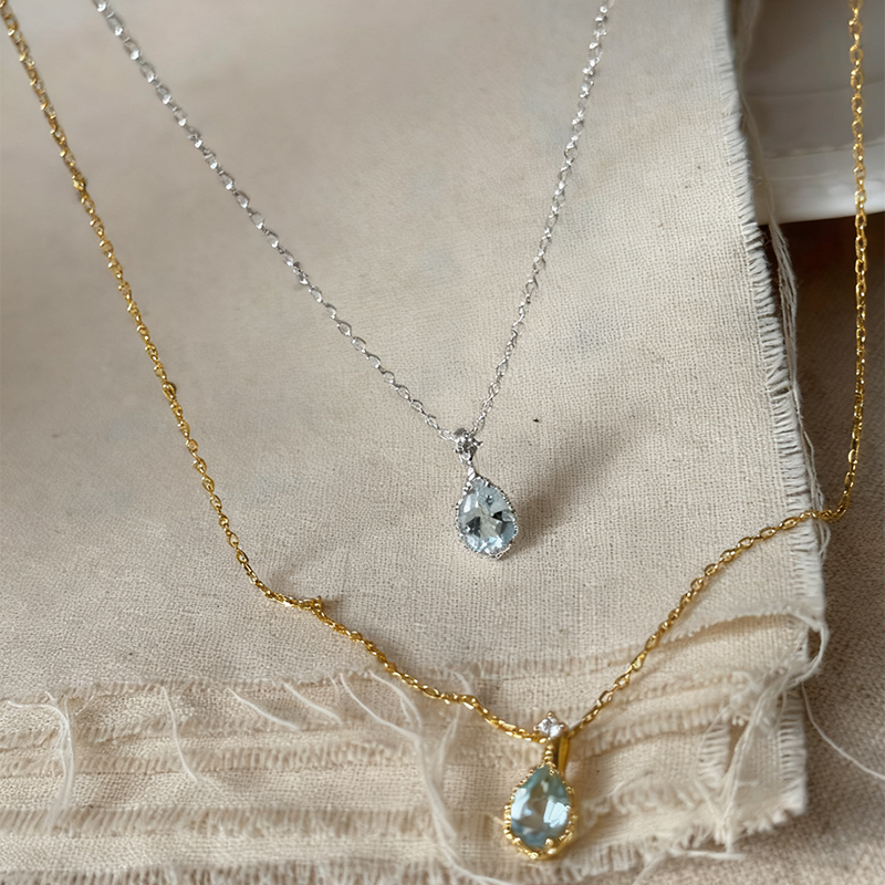 Milky天空の雫トパーズネックレス 2s